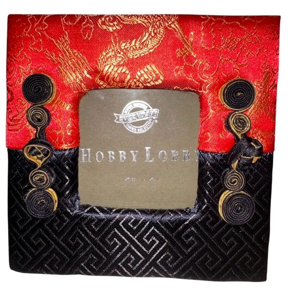 Hobby Lobby Other - Hobby‎ Lobby Oriental Design Red & Black Fabric Picture Frame